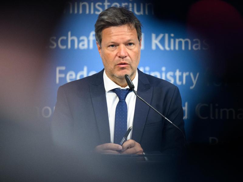 Bundeswirtschaftsminister Robert Habeck während einer Pressekonferenz. Foto: Bernd von Jutrczenka/dpa