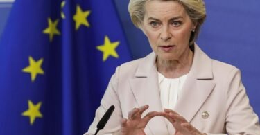 EU-Kommissionspräsidentin Ursula von der Leyen in Brüssel. Foto: Olivier Hoslet/Pool EPA/AP/dpa