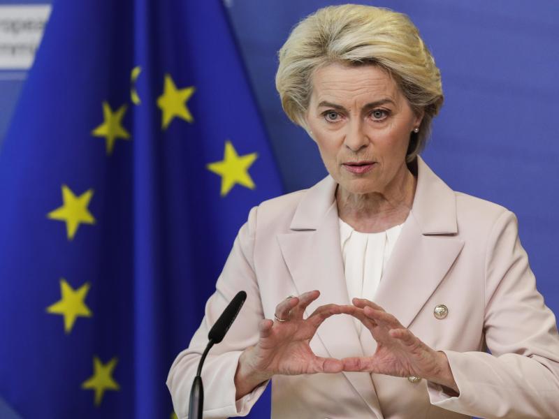 EU-Kommissionspräsidentin Ursula von der Leyen in Brüssel. Foto: Olivier Hoslet/Pool EPA/AP/dpa