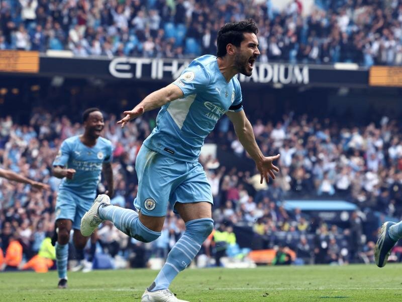 Schießt Manchester City mit einem Doppelpack zum Titel:&nbsp;Ilkay Gündogan. Foto: Darren Staples/CSM via ZUMA Press Wire/dpa