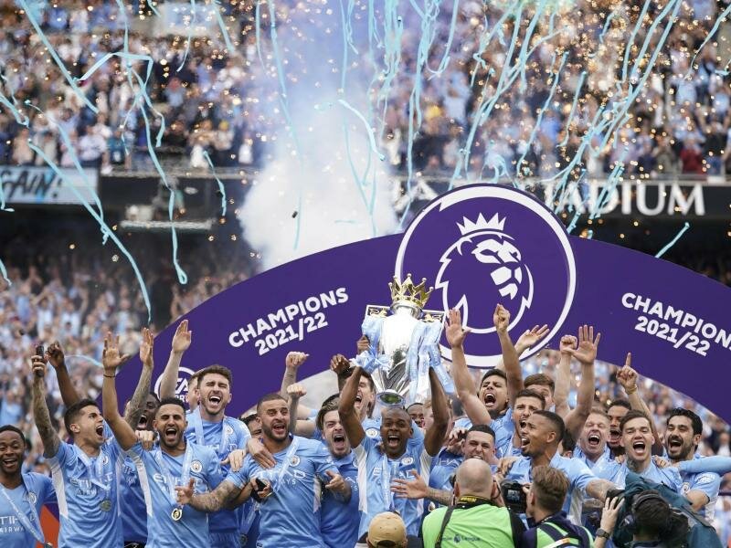 Holt den Titel in der Premier League: Manchester City. Foto: Dave Thompson/AP/dpa