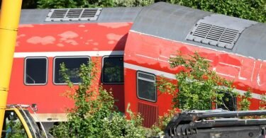 Der letzte umgestürzte Waggon wurde am Montag von Kränen geborgen. Foto: Uwe Lein/dpa