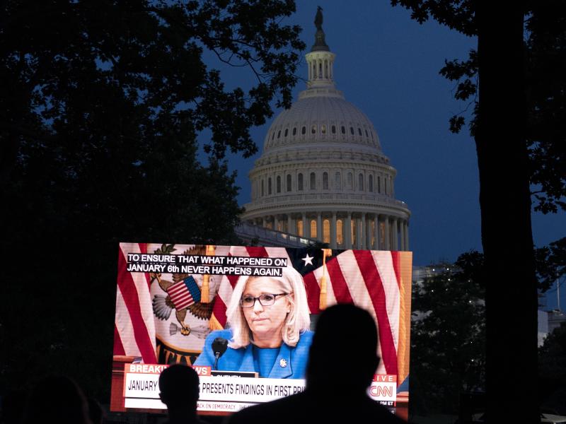 Anhörung zum Kapitol-Angriff: Es gibt belastende Vorwürfe gegen den Ex-US-Präsidenten Trump. Foto: Jose Luis Magana/AP/dpa