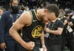 Stephen Curry war mit 43 Zählern erneut der beste Werfer des Spiels. Foto: Steven Senne/AP/dpa
