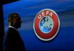 Aleksander Ceferin, UEFA-Präsident, nimmt nach einer Sitzung des UEFA-Komitees für Vereinswettbewerbe an einer Pressekonferenz teil. Foto: Jean-Christophe Bott/KEYSTONE/dpa