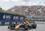 Der Niederländer Max Verstappen dreht beim 1. Freien Training in Montreal im Red-Bull-Boliden seine Runden. Foto: Graham Hughes/The Canadian Press/AP/dpa
