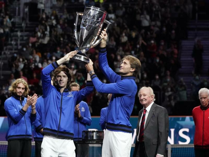 Alexander Zverev gewann mit dem Team Europa 2021 den Laver Cup. Foto: Elise Amendola/AP/dpa