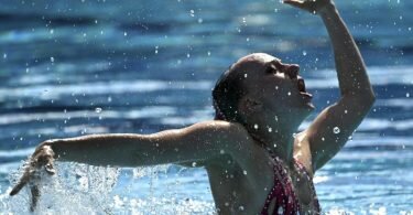 Kam bei ihrer Solo-Darbietung auf Rang zehn: Marlene Bojer in Aktion. Foto: Uncredited/AP/dpa