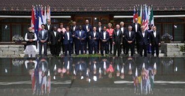 Bei den Beratungen mit den fünf Gastländern Indien, Indonesien, Südafrika, Senegal und Argentinien ging es um die Themen Klimaschutz und die weltweite Ernährungskrise infolge des Ukraine-Kriegs. Foto: Michael Kappeler/dpa