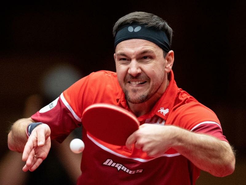 Timo Boll setzte sich in Budapest mit 3:0 gegen den Engländer Liam Pitchford durch. Foto: Marius Becker/dpa/Archivbild