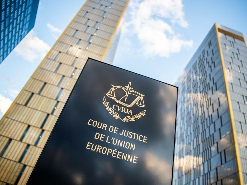 «Cour de Justice de l'union Européene»: Das Europäischen Gerichtshof im Europaviertel in Luxemburg. Foto: Arne Immanuel Bänsch/dpa