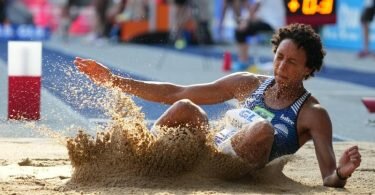 Zeigt sich selbstbewusst:&nbsp;Weitspringerin Malaika Mihambo. Foto: Soeren Stache/dpa/Archivbild