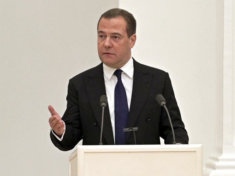 Dmitri Medwedew ist Vizechef des russischen Sicherheitsrates. Foto: Alexei Nikolsky/Pool Sputnik Kremlin/AP/dpa
