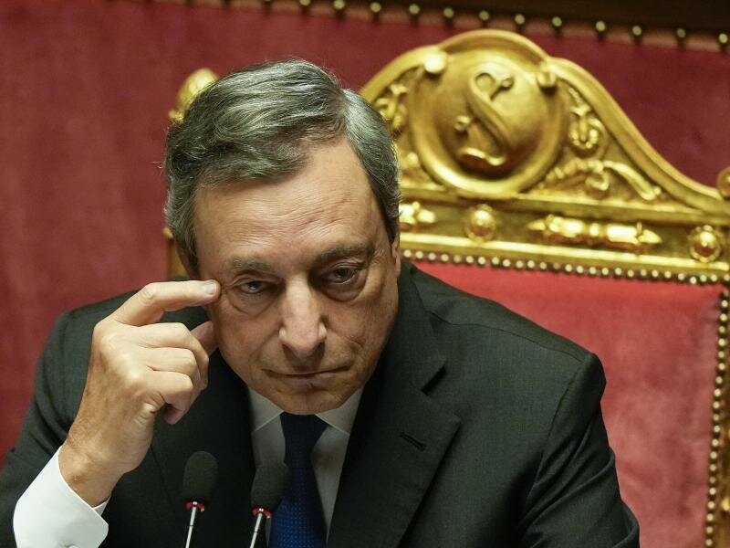 In Italien entscheidet sich an diesem Mittwoch der Fortgang der Regierung von Ministerpräsident Mario Draghi nach dessen gescheitertem Rücktrittsangebot. Foto: Andrew Medichini/AP/dpa