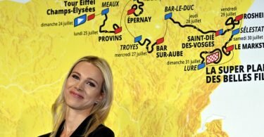 Die Direktorin der Tour de France Femmes: Marion Rousse. Foto: Alexandre Marchi/MAXPPP/dpa