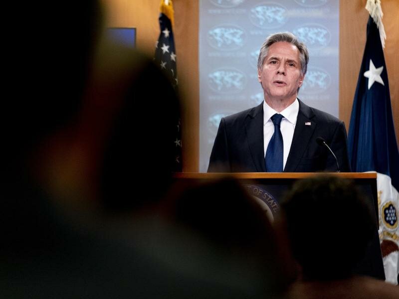 Es soll um einen Gefangenenaustausch gehen: US-Außenminister Blinken will mit Lawrow telefonieren. Foto: Andrew Harnik/AP/dpa