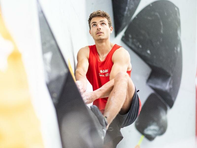 Will eine EM-Medaille: Kletterer Yannick Flohé. Foto: Marcel Kusch/dpa/Archivbild