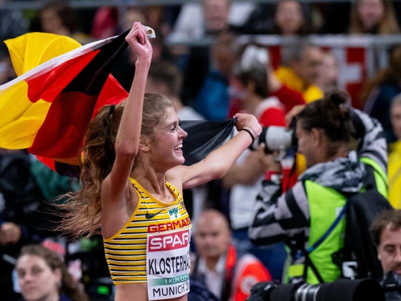 Konstanze Klosterhalfen lief über 5000 Meter unerwartet zu EM-Gold. Foto: Sven Hoppe/dpa