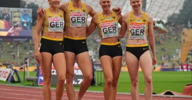Auch ohne Gina Lückenkemper sprintete die deutsche 100-Meter-Staffel der Frauen souverän ins Finale. Foto: Soeren Stache/dpa