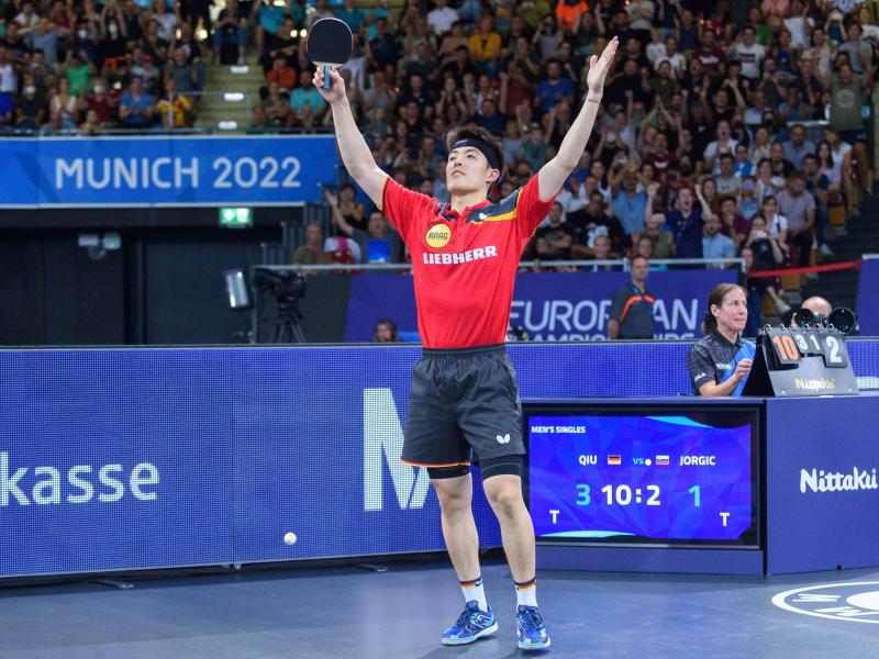 Neuer Europameister im Tischtennis: Dang Qiu. Foto: Sven Beyrich/dpa