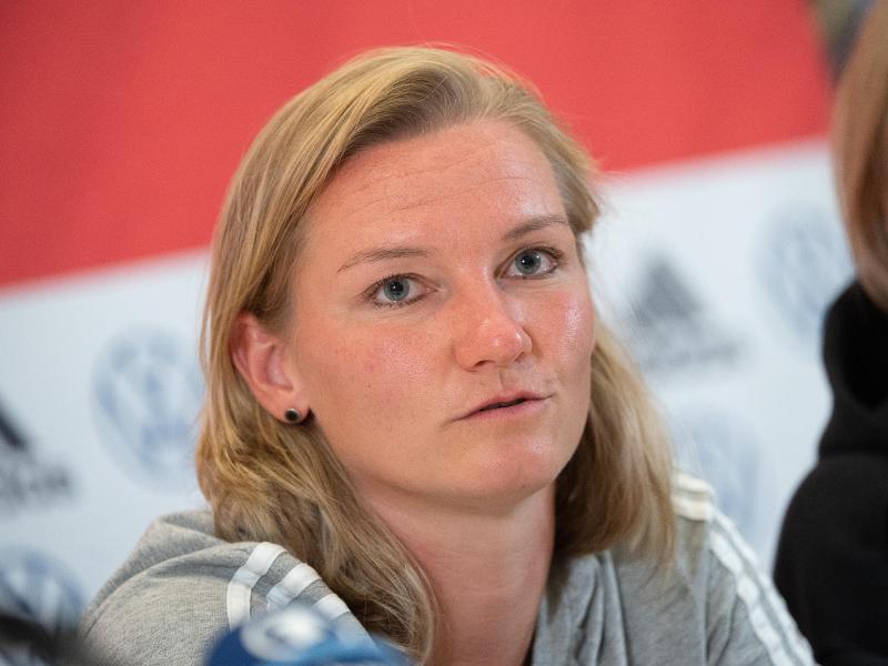 Nationalspielerin Alexandra Popp bleibt in Wolfsburg. Foto: Sebastian Gollnow/dpa/Archivbild