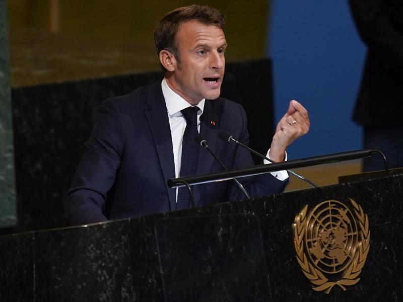 Frankreichs Präsident Emmanuel Macron spricht bei den Vereinten Nationen. Foto: Seth Wenig/AP/dpa