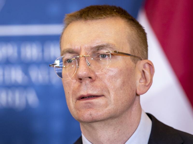 Lettlands Außenminister Edgars Rinkevics. Foto: Mindaugas Kulbis/AP/dpa