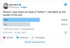 Twitter-Umfrage von Elon Musk - Screenshot Twitter